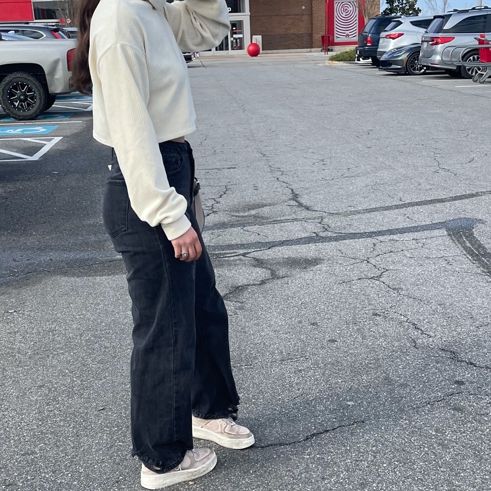 Forever 21 Wide Leg Black Jeans